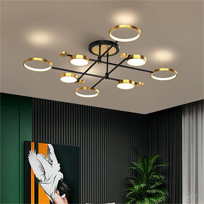 Scandinavian Semi-Flush Mount LED Rings Ceiling Light