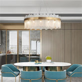 Revel Tiered Glass Sheet Shade Pendant Chandelier