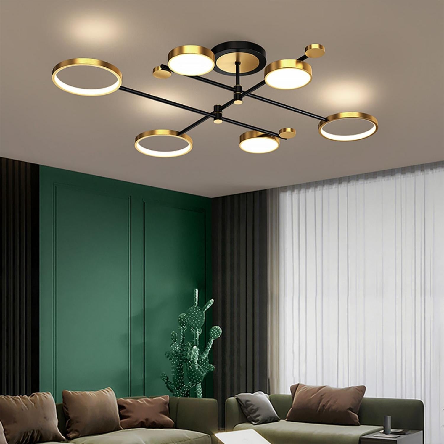 Scandinavian Semi-Flush Mount LED Rings Ceiling Light