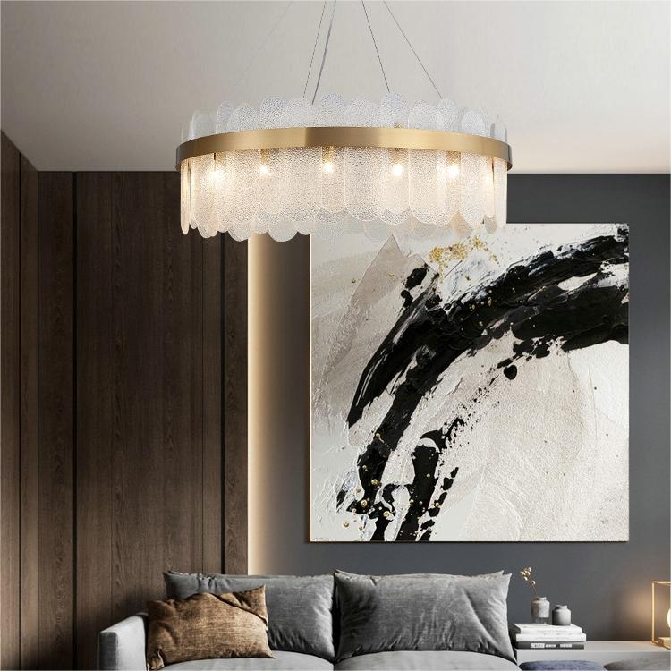 Revel Tiered Glass Sheet Shade Pendant Chandelier