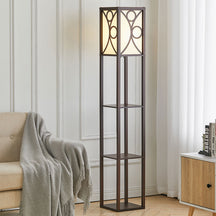 Modern Wooden Floor Lamp Shade & Shelves