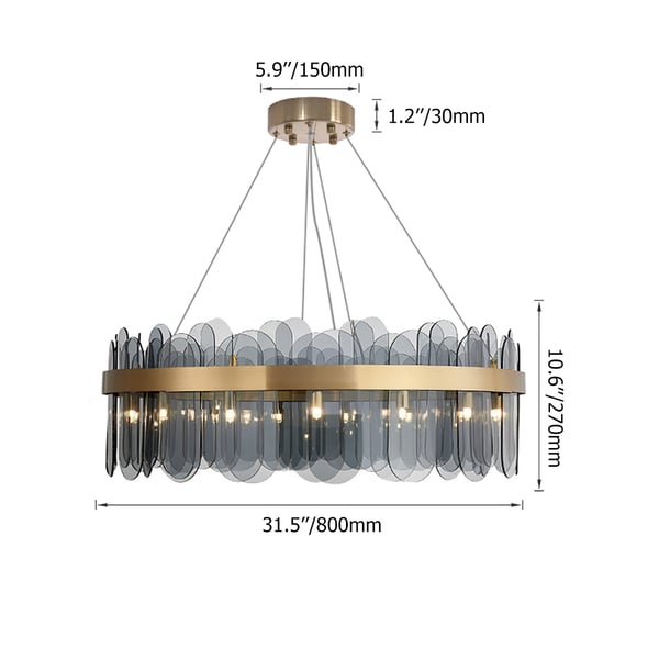 Revel Tiered Glass Sheet Shade Pendant Chandelier