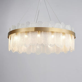 Revel Tiered Glass Sheet Shade Pendant Chandelier