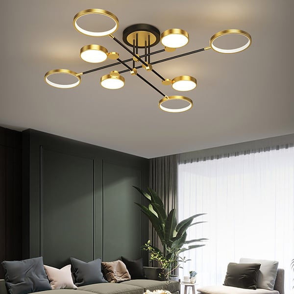 Scandinavian Semi-Flush Mount LED Rings Ceiling Light