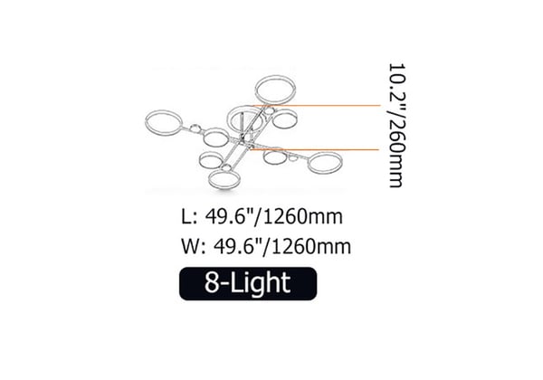 Scandinavian Semi-Flush Mount LED Rings Ceiling Light