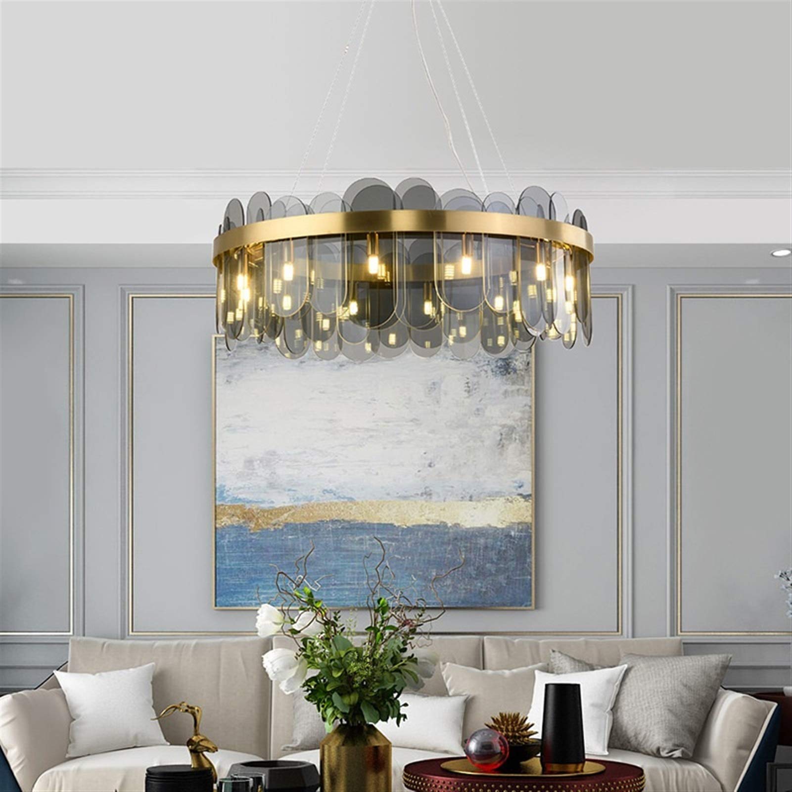 Revel Tiered Glass Sheet Shade Pendant Chandelier