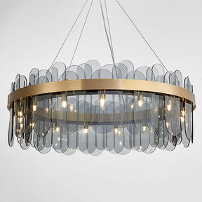 Revel Tiered Glass Sheet Shade Pendant Chandelier