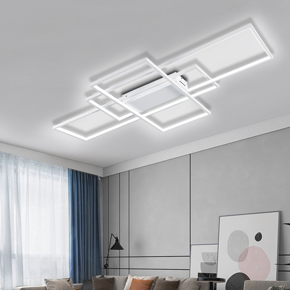 Neutral Style Rectangular LED Semi Flush Ceiling Light
