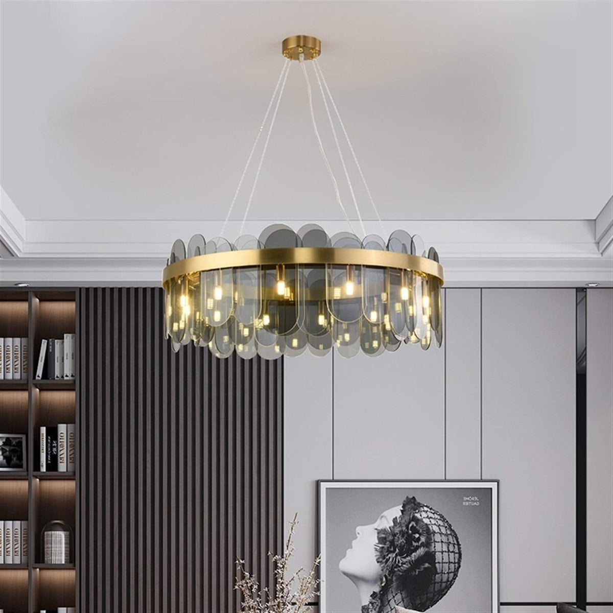 Revel Tiered Glass Sheet Shade Pendant Chandelier