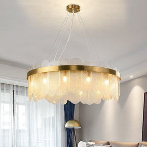 Revel Tiered Glass Sheet Shade Pendant Chandelier