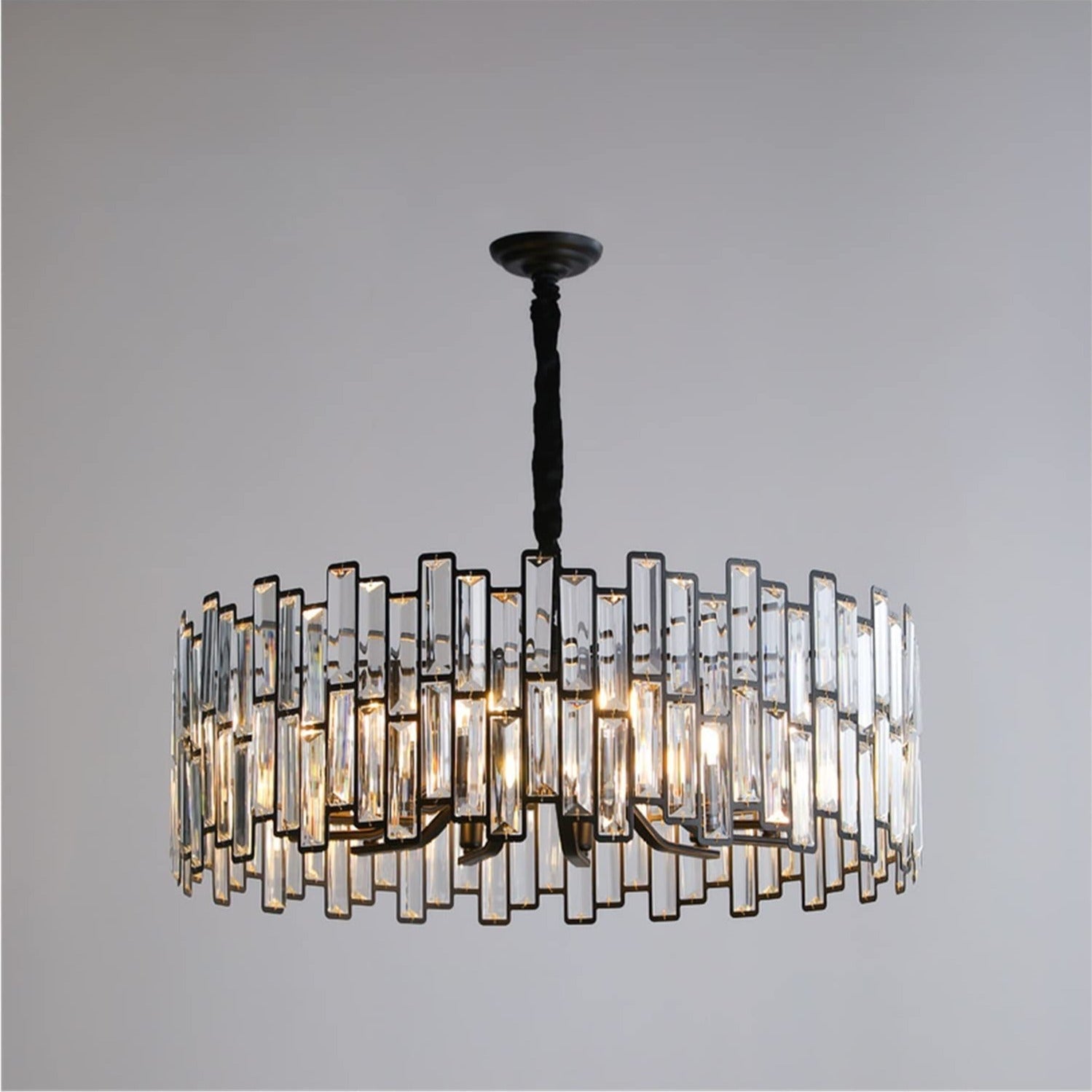 Post-modern Geometric Light Fixture with Adjustable Chain