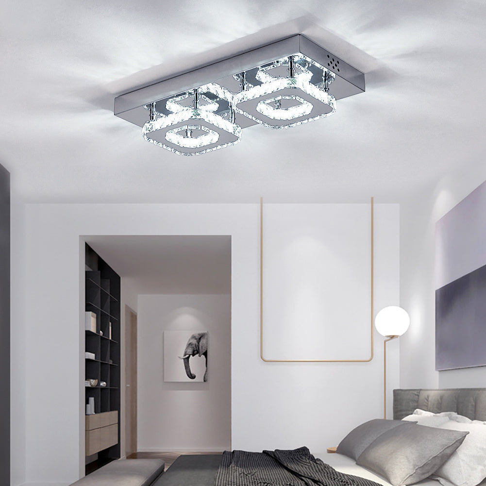 Modern Twin Head Crystal Ceiling Light