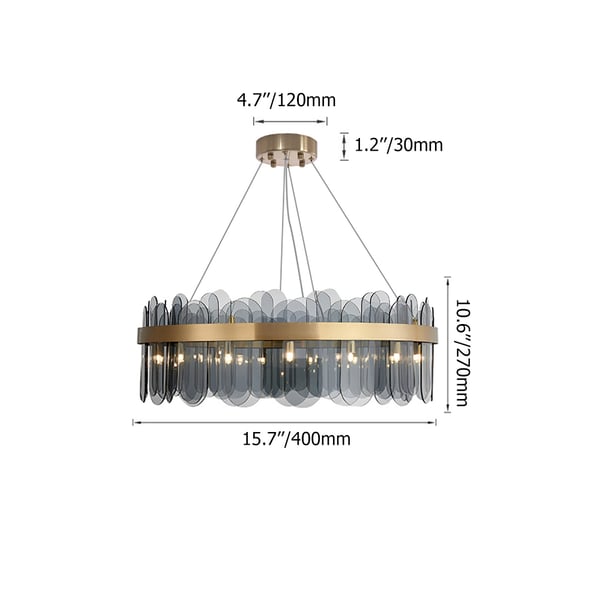 Revel Tiered Glass Sheet Shade Pendant Chandelier