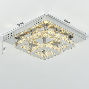 Modern Square Tiered Crystal Ceiling Light