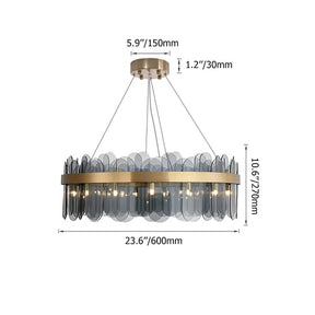 Revel Tiered Glass Sheet Shade Pendant Chandelier