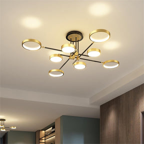 Scandinavian Semi-Flush Mount LED Rings Ceiling Light